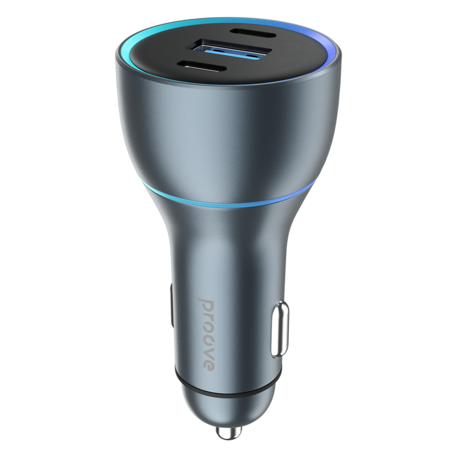 Car Charger Proove Super Charge 130W (2 Type-C + USB) - Metal Gray
