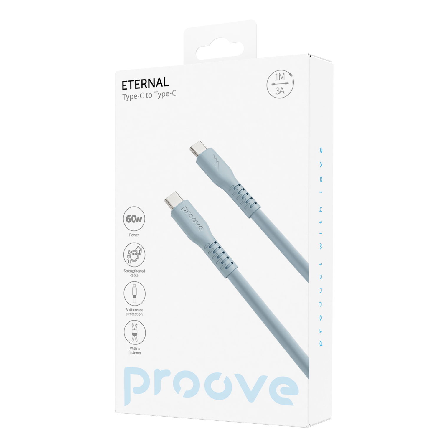 Cable Proove Eternal Type-C to Type-C (1m) - Blue Cable Proove Eternal Type-C to Type-C (1m) - Blue