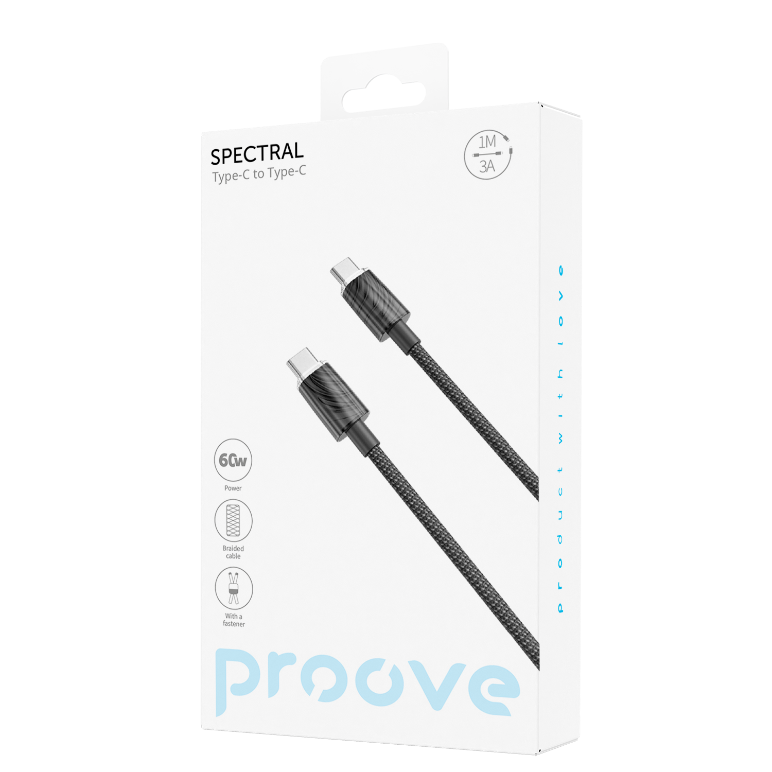 Cable Proove Spectral Type-C to Type-C (1m) - Black Cable Proove Spectral Type-C to Type-C (1m) - Black