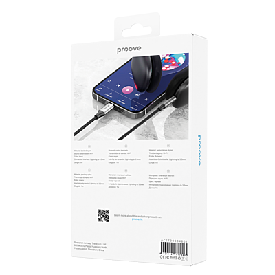 Adapter AUX Proove SoundMesh Lightning to 3.5mm Adapter AUX Proove SoundMesh Lightning to 3.5mm
