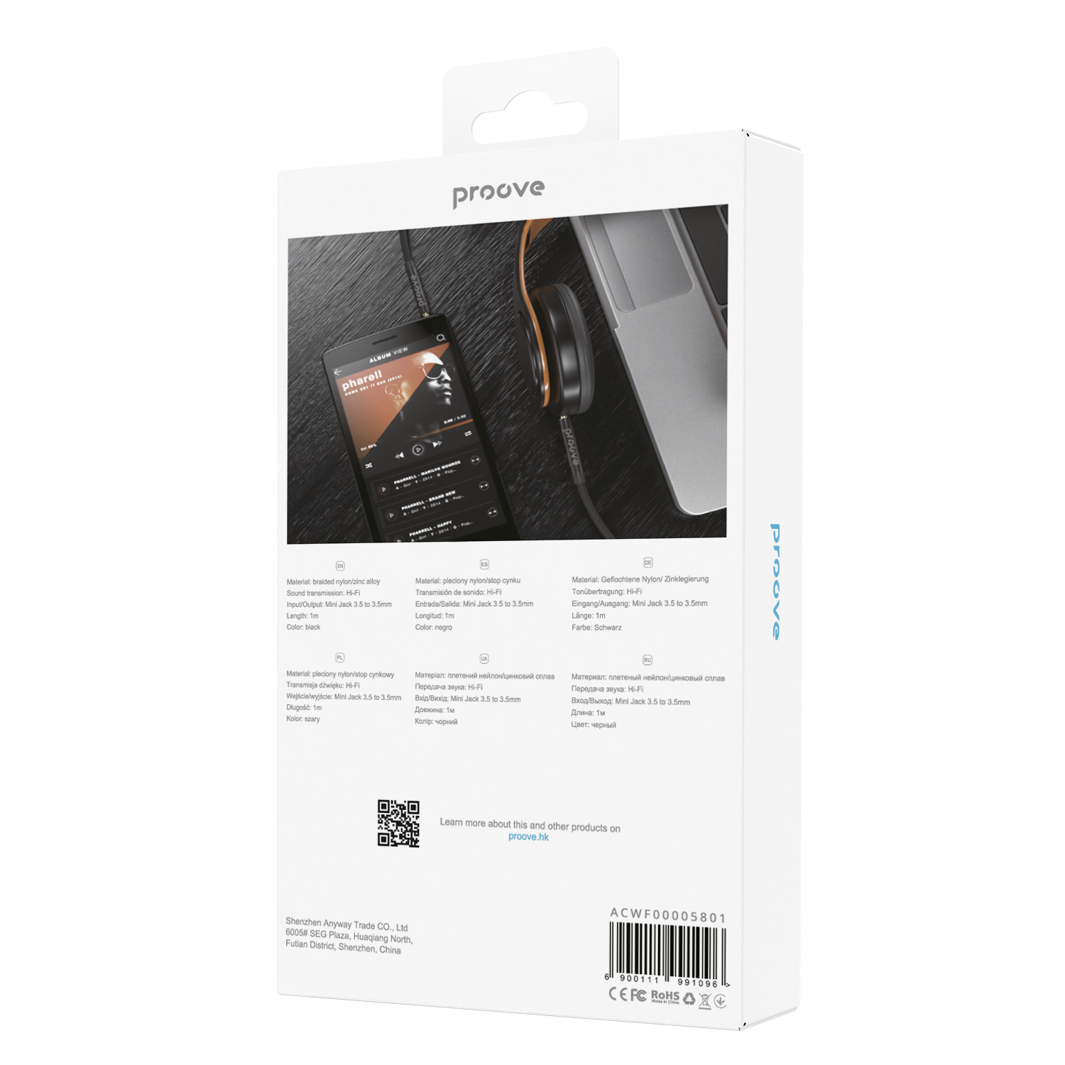 Cable AUX Proove Weft (1m) Cable AUX Proove Weft (1m)