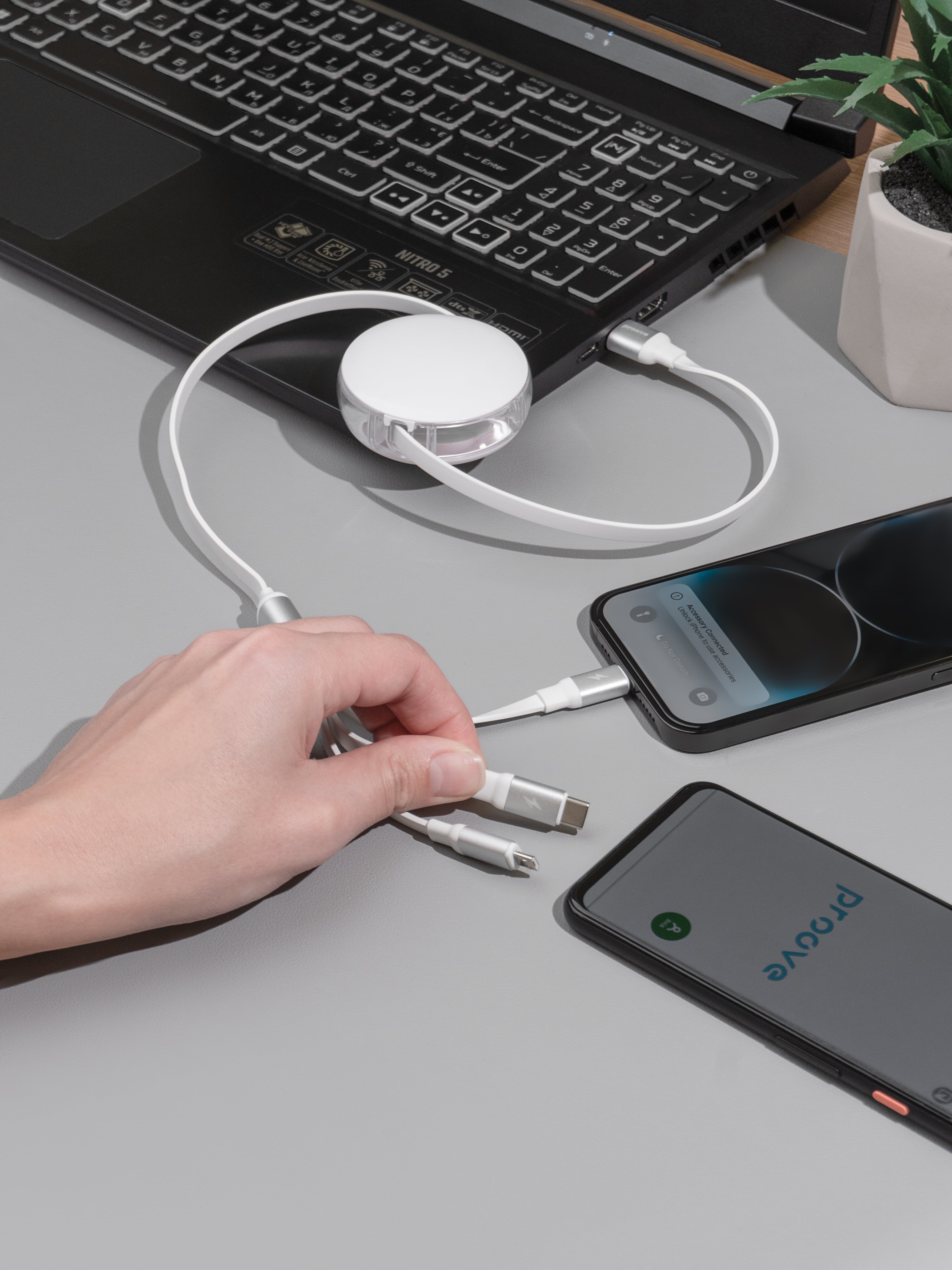 Proove Triple Sync 3-in-1 Charging Cable – Type-C, Micro-USB & Lightning – Fast Charging, Universal Compatibility – 1.2M (White) | 3A Power | Durable & Tangle-Free Proove Triple Sync 3-in-1 Charging Cable – Type-C, Micro-USB & Lightning – Fast Charging, Universal Compatibility – 1.2M (White) | 3A Power | Durable & Tangle-Free